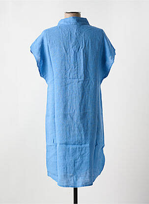 Rochie midi țesătură crep mâneci scurte albastru deschis LE BOUDOIR D'EDOUARD femeie
