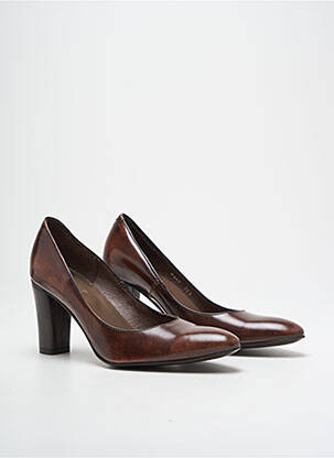 Pantofi cu toc material neted toc de 7 la 9 cm maro MURATTI femeie
