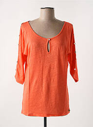 Tricou elasticitate mâneci 3/4 portocaliu LE BOUDOIR D'EDOUARD femme