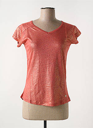 Tricou guler în v mâneci scurte roz LE BOUDOIR D'EDOUARD femeie