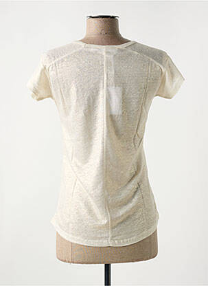 Tricou guler în v mâneci scurte bej LE BOUDOIR D'EDOUARD femeie