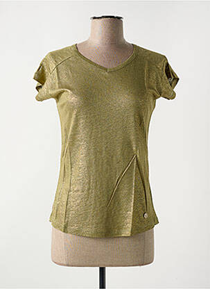 Tricou guler în v mâneci scurte verde LE BOUDOIR D'EDOUARD femeie