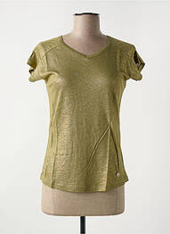 Tricou guler în v mâneci scurte verde LE BOUDOIR D'EDOUARD femeie