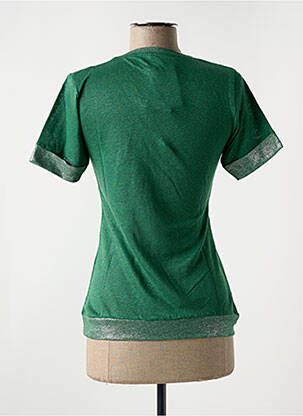 Tricou elasticitate mâneci scurte verde LE BOUDOIR D'EDOUARD femeie