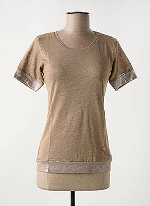 Tricou elasticitate mâneci scurte maro LE BOUDOIR D'EDOUARD femeie