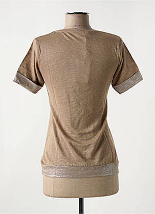 Tricou elasticitate mâneci scurte maro LE BOUDOIR D'EDOUARD femeie