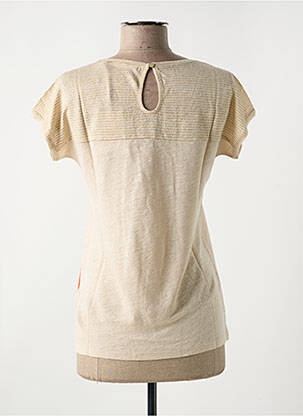 Tricou serigrafie mâneci scurte bej LE BOUDOIR D'EDOUARD femeie