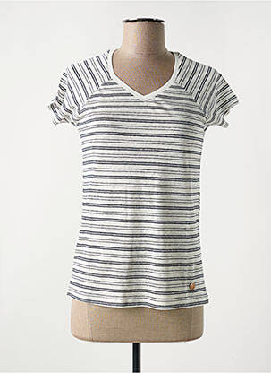 Tricou guler în v mâneci scurte albastru LE BOUDOIR D'EDOUARD femeie