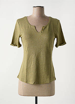 Tricou guler în v mâneci scurte verde LE BOUDOIR D'EDOUARD femeie