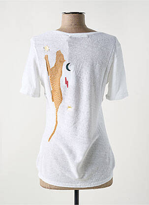 Tricou guler în v mâneci scurte alb LE BOUDOIR D'EDOUARD femeie