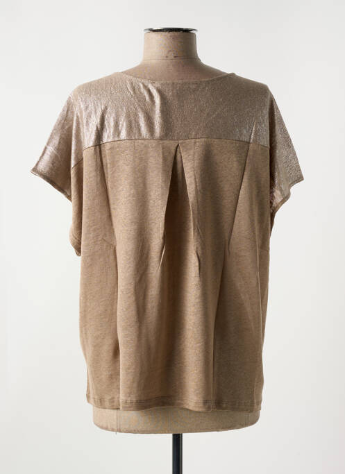 Tricou croială dreaptă mâneci scurte maro LE BOUDOIR D'EDOUARD femme