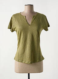 Tricou guler în v mâneci scurte verde LE BOUDOIR D'EDOUARD femeie