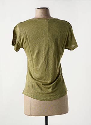 Tricou guler în v mâneci scurte verde LE BOUDOIR D'EDOUARD femeie
