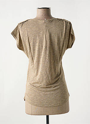 Tricou guler în v mâneci scurte maro LE BOUDOIR D'EDOUARD femeie