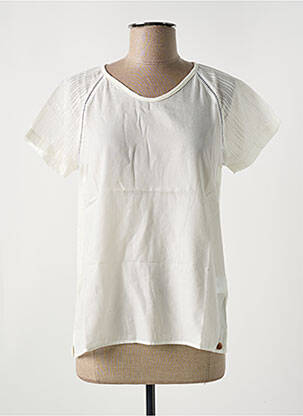 Tricou guler în v mâneci scurte bej LE BOUDOIR D'EDOUARD femeie