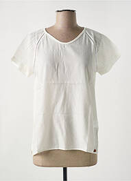 Tricou guler în v mâneci scurte bej LE BOUDOIR D'EDOUARD femme