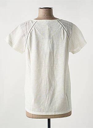 Tricou guler în v mâneci scurte bej LE BOUDOIR D'EDOUARD femeie