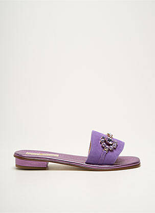 Mulete/saboți nubuc toc plat până la 3 cm violet MODA POSITANO femeie