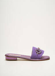 Mulete/saboți țesătură satinată toc plat până la 3 cm violet MODA POSITANO femme