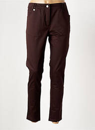 Pantalon slim țesătură poplin mărime normală maro AGATHE & LOUISE femeie