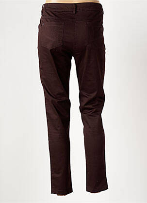 Pantalon slim țesătură poplin mărime normală maro AGATHE & LOUISE femeie