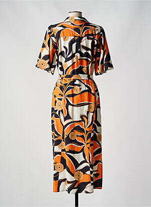 Rochie lungă mâneci scurte mâneci scurte portocalie GEISHA femeie
