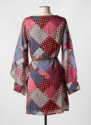 Rochie scurtă croială fluidă mâneci lungi roz MOLLY BRACKEN femeie