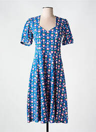 Rochie midi imprimeu fantezie mâneci scurte albastru BLUTSGESCHWISTER femme