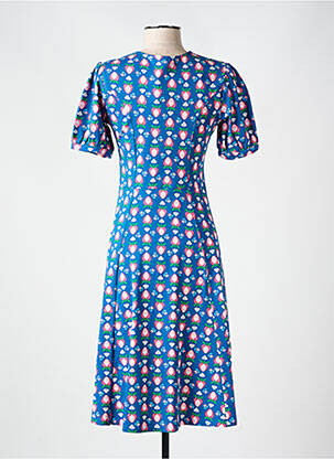 Rochie midi imprimeu fantezie mâneci scurte albastru BLUTSGESCHWISTER femeie