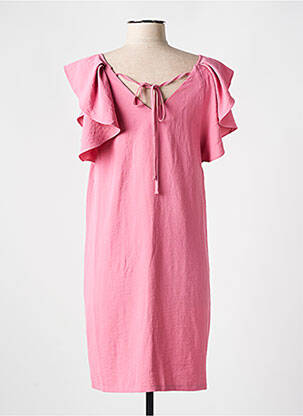 Rochie scurtă croială fluidă mâneci scurte roz MOLLY BRACKEN femeie