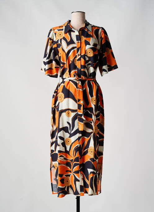 Rochie lungă mâneci scurte mâneci scurte portocaliu GEISHA femme