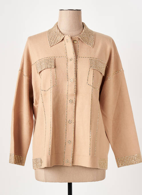 Vestă cu mâneci lungi bej LEO & UGO femeie