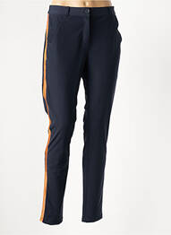 Pantalon slim țesătură poplin mărime normală albastru HBT femme
