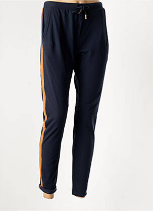 Pantalon slim talie elastică mărime normală albastru HBT femeie