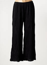 Pantalon larg țesătură poplin mărime normală negru FRANCK ANNA femme