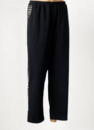 Pantalon larg țesătură poplin mărime normală negru FRANCK ANNA femme
