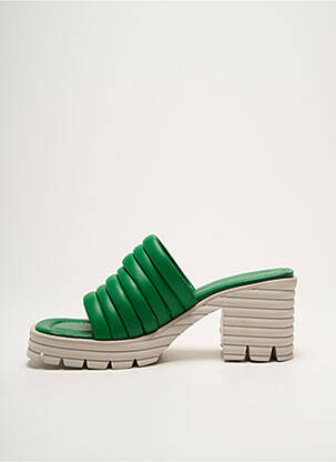 Mulete/saboți țesătură satinată toc de 7 la 9 cm verde KENNEL UND SCHMENGER femeie