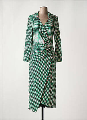 Rochie lungă mâneci lungi mâneci lungi verde DIANE VON FURSTENBERG femeie