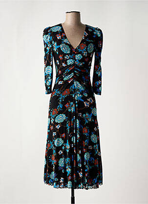 Rochie midi imprimeu floral mâneci lungi albastru DIANE VON FURSTENBERG femeie