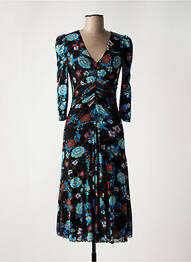 Rochie midi imprimeu floral mâneci lungi albastru DIANE VON FURSTENBERG femme