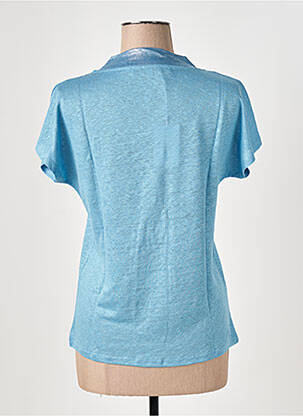 Tricou guler în v mâneci scurte albastru LE BOUDOIR D'EDOUARD femeie