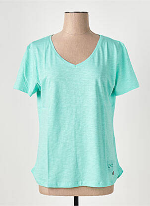 Tricou guler în v mâneci scurte verde LE BOUDOIR D'EDOUARD femeie