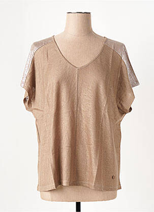 Tricou croială dreaptă mâneci scurte maro LE BOUDOIR D'EDOUARD femme