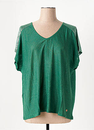 Tricou croială dreaptă mâneci scurte verde LE BOUDOIR D'EDOUARD femeie
