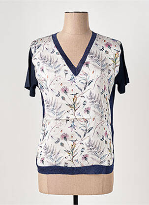 Tricou guler în v mâneci scurte albastru LE BOUDOIR D'EDOUARD femeie