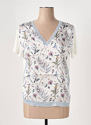 Tricou guler în v mâneci scurte gri LE BOUDOIR D'EDOUARD femeie
