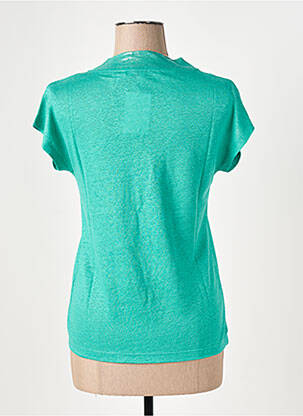 Tricou guler în v mâneci scurte verde LE BOUDOIR D'EDOUARD femeie