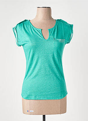 Tricou guler în v mâneci scurte verde LE BOUDOIR D'EDOUARD femeie