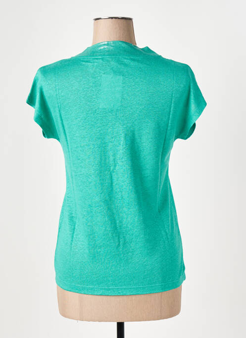 Tricou guler în v mâneci scurte verde LE BOUDOIR D'EDOUARD femme