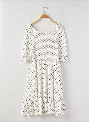 Rochie midi căptușeală mâneci 3/4 alb GUESS fată